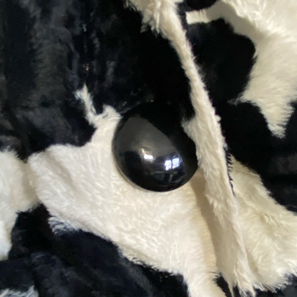 Scaasi Faux fur black and white patterned coat - Picture 5 of 7